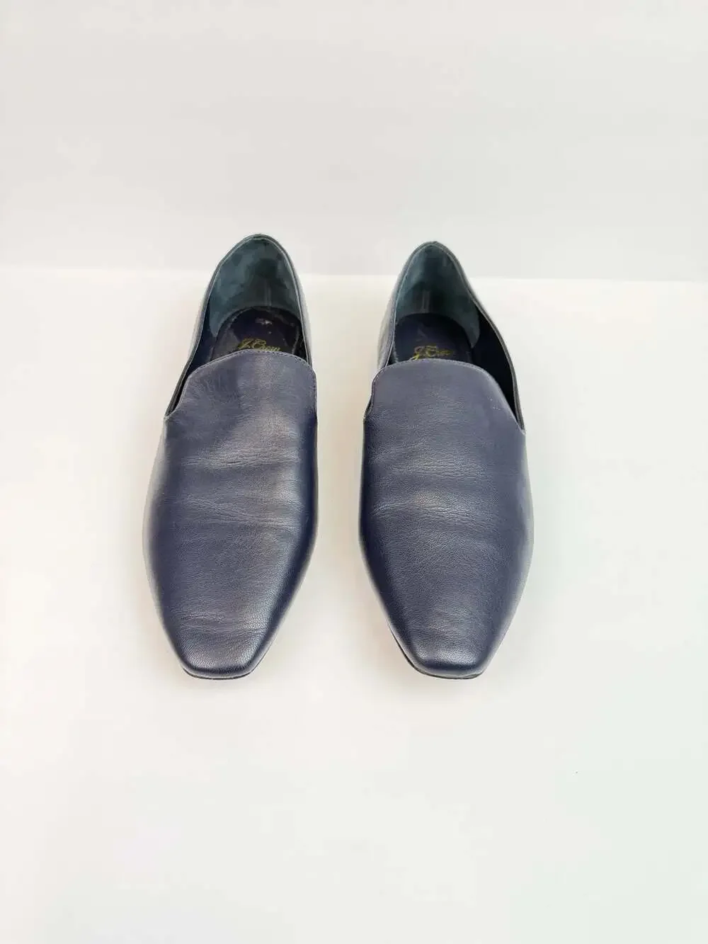 J.Crew Bennet Navy Blue Leather Loafers Size 8.5